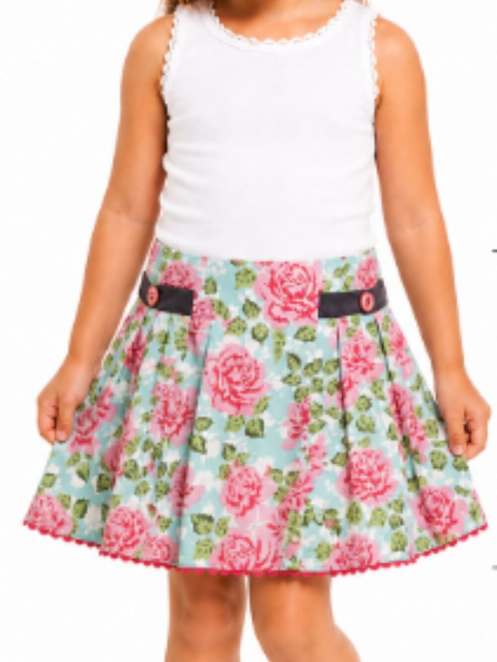 Matilda Jane Girls Salt Water Taffy Floral Pleated Skirt With Pockets 4